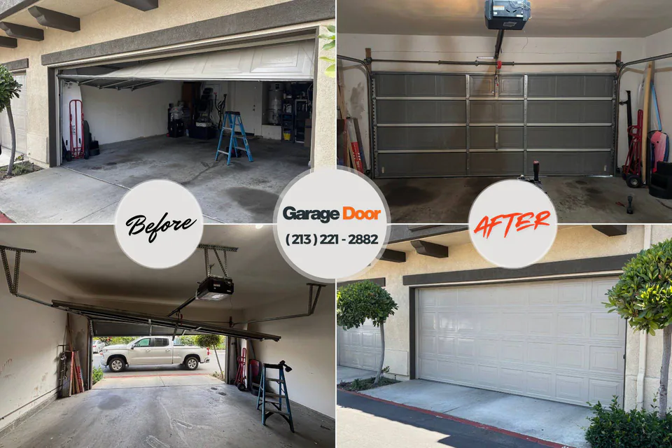 Before and after: garage door repair Butler, PA